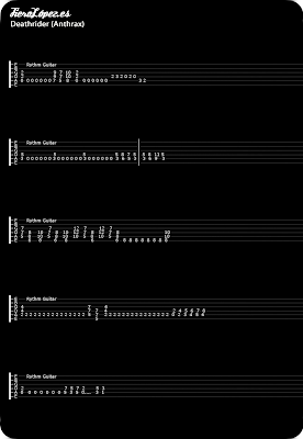Tablaturas Guitarra Death Rider Anthrax
