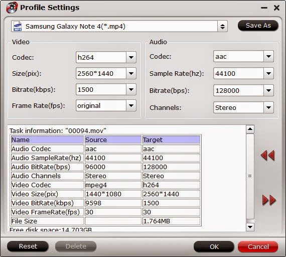 Galaxy Note 4 Video Settings