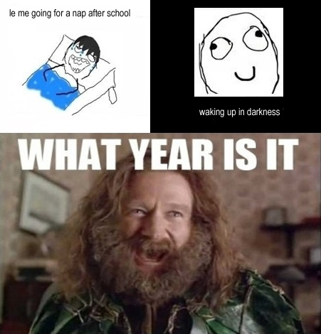 Nap After School - Waking Up In Darkness - What Year Is It