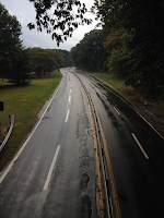 Empty wet road