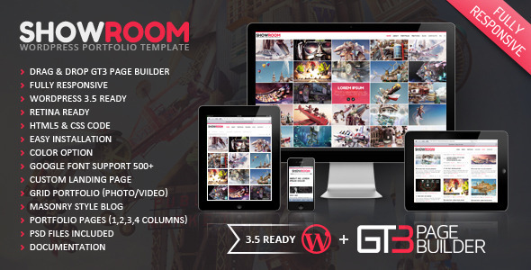 Showroom Portfolio Retina Ready WP Theme - ThemeForest Item for Sale