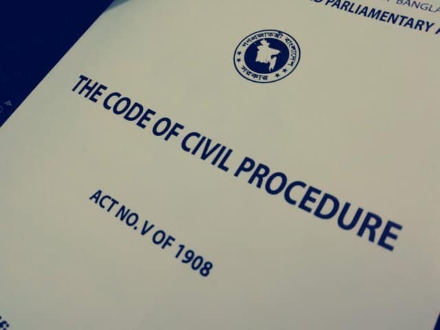  দেওয়ানী কার্যবিধি The Code of Civil Procedure