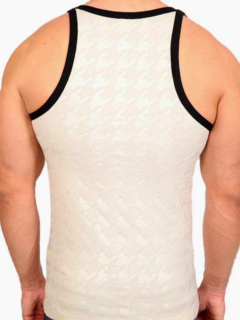 Pistol Pete Houndstooth Tank Top Back Detail Cool4Guys