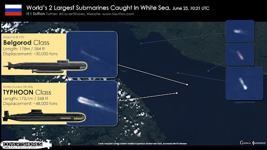 World’s 2 Largest Submarines — Russian Navy’s Belgorod & Dmitri Donskoi vaught on Surface of White Sea