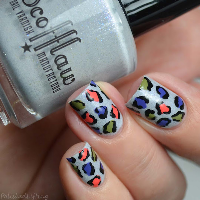 autumn themed leopard print nail art