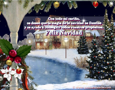 Postal de navidad con mensaje para etiquetar