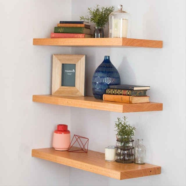 floating shelf above bed ideas