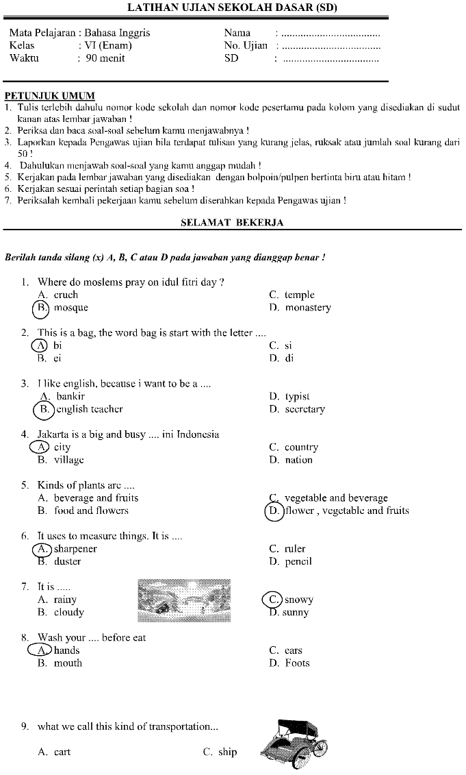 17+ Soal Bahasa Inggris, Top!