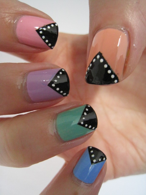 Pastel-nail-art-chevrons-Barry-M-polish