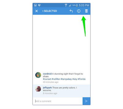 كيف احذف تعليق في انستقرام