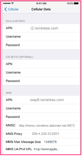 iWireless APN Settings for iPhone and iPad