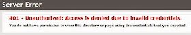 Server Error - 401 - Unauthorized: Access is denied due to invalide credentials. You do not have permission to view this directory or page using the credentials that you supplied.