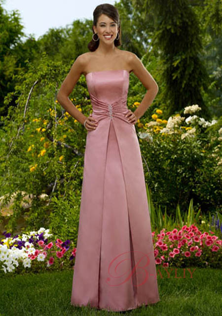 Long Bright Pink  Bridesmaid  Dress  Designs Wedding  Dress 