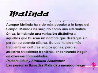 ▷ Significado del nombre Malinda