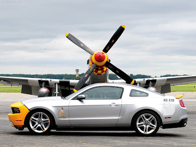 19inch Shelby GT500 wheels in liquid silver with yellow propeller tips