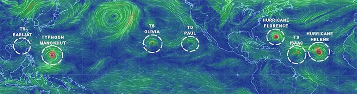 The Earth's Oceans Have Just Exploded With Tropical Storms, With Six Active Ones At The Moment