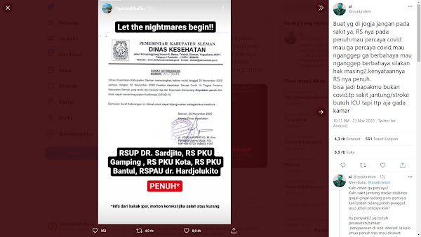 Beredar Info Ruang ICU Isolasi di Rumah Sakit Se-Jogja Penuh