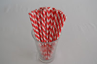 Retro Red Stripe Paper Straw