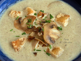 Sopa de champiñones con puerro - Mushroom and leek soup