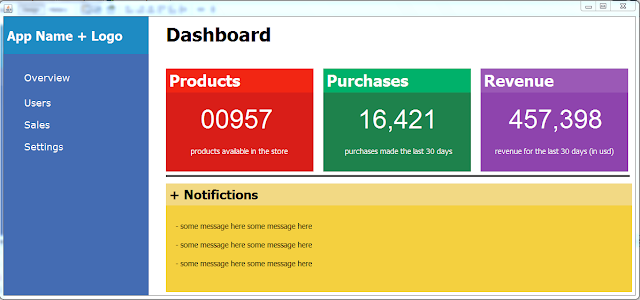 Dashboard Design In Java Netbeans