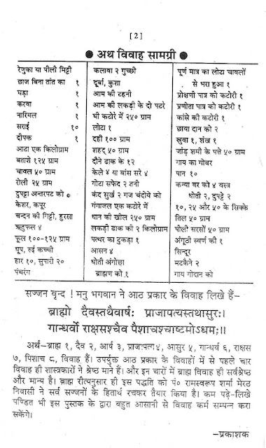 Vivah Samagri list vivah paddhati ramswaroop pdf