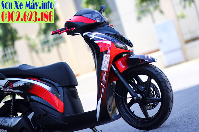 Honda Sh sơn tem đấu trắng đỏ đen cực đẹp