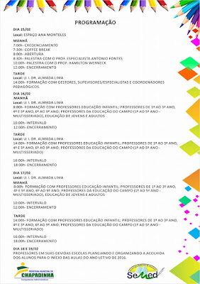 Prefeitura de Chapadinha Realiza Jornada Pedagógica de 15 à 19/Fev,