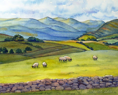 Cumbria original watercolor painting