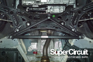 Proton X50 front lower sub-frame with the SUPERCIRCUIT Front Lower Brace installed.