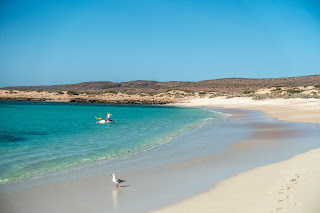 Miriam paddelt in der Turquoise Bay