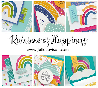 Stampin' Up! Rainbow of Happiness Card Kit ~ Free Online Class ~ Www.juliedavison.com #stampinup