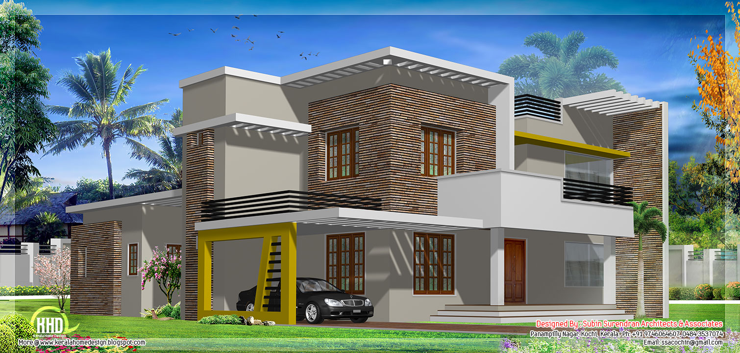  Modern  flat  roof  house  design  Kerala House  Design 