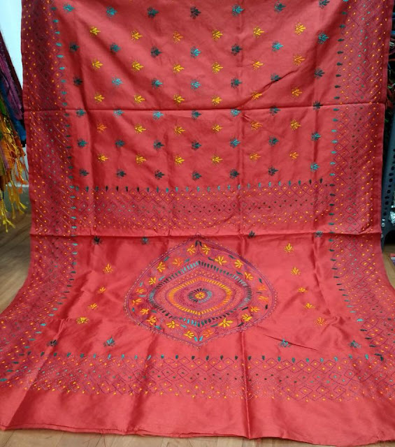 semi tussar Kantha saree