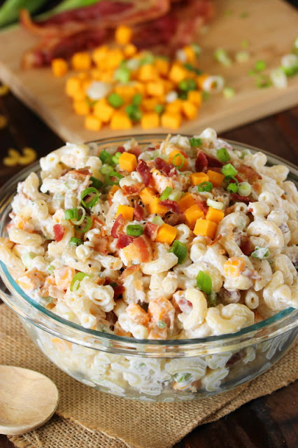 Love that classic loaded baked potato combination of sour cream Loaded Baked Potato Macaroni Salad