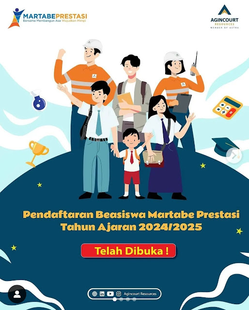 Pendaftaran Beasiswa Martabe Prestasi Tahun Ajaran 2024/2025 Telah Dibuka!