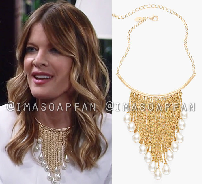 Nina Reeves, Michelle Stafford, Pearl Bead Fringe Necklace, General Hospital, GH