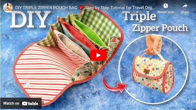 SewingTimes' Triple Zipper Pouch Bag