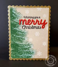 Sunny Studio Stamps: Holiday Style and Merry Sentiments Christmas Card by Lindsey Sams.