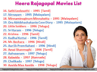 hira rajagopal movies list 16 to 30