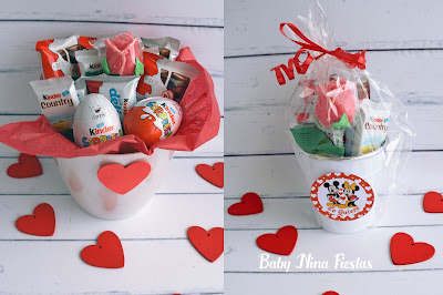 cestas chocolates kinder san valentin