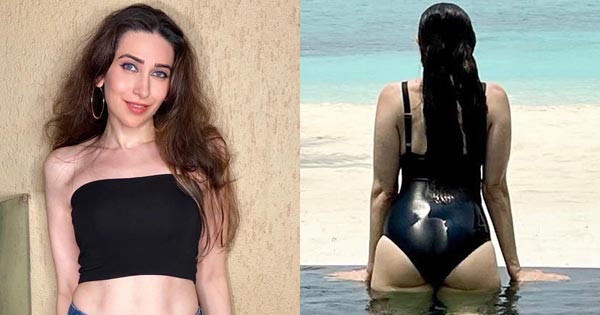 Karishma Kapoor black swimsuit sexy body
