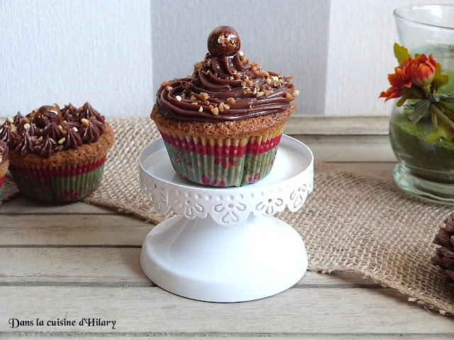 Cupcakes à la noisette et glaçage à la pâte à tartiner choco-noisette