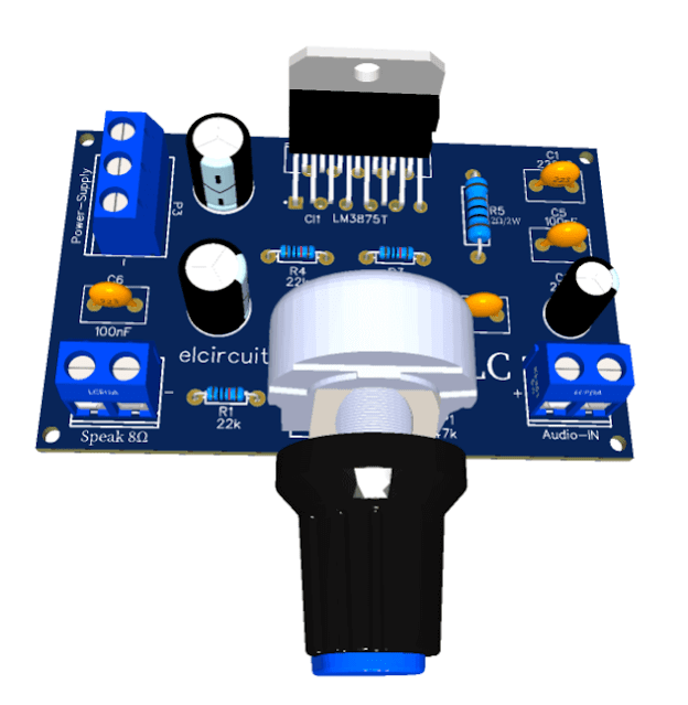 56W RMS Hi-FI Amplifier using LM3875 Integrated Circuit + PCB