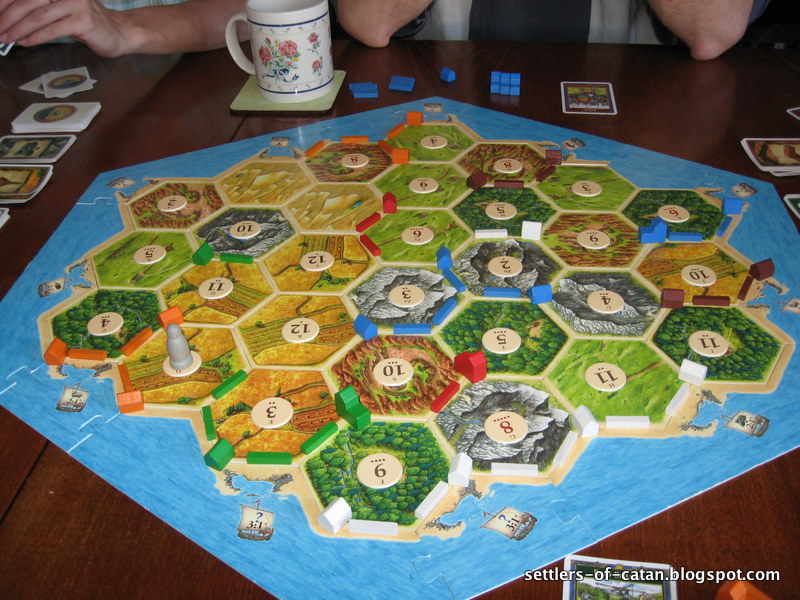 Six-person Settlers of Catan game