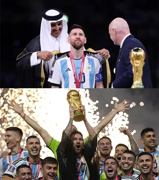  fakta bahwa Emir Qatar sendiri mengenakan jubah tradisional Arab kepada Messi Kisah Jubah Arab Messi
