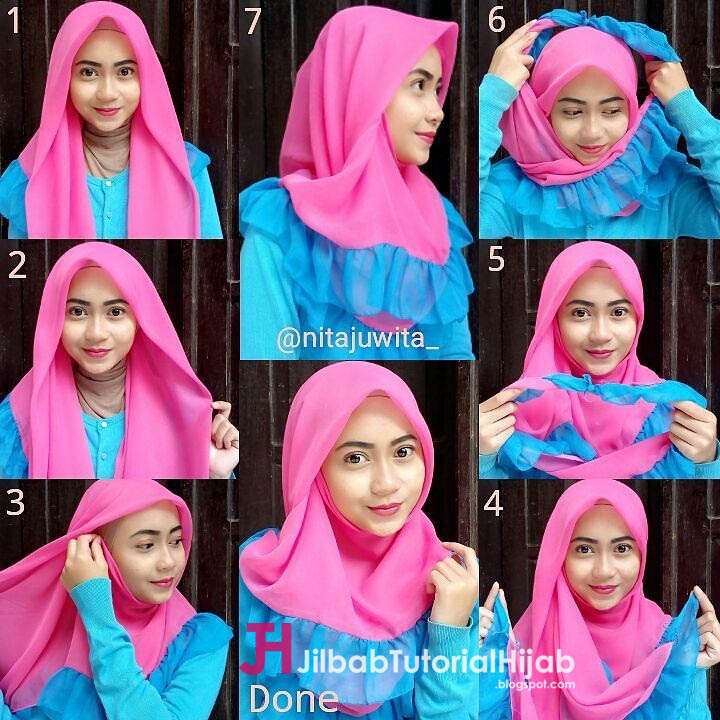 5 Tutorial Hijab Segi Empat Simple Tapi Mewah dan Elegant 