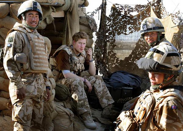 soldiers with Prince Harry