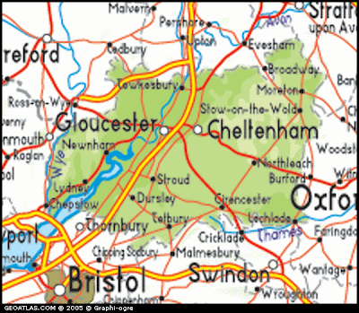 Gloucestershire Political Regional Map