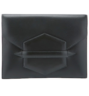 Vintage green leather Hermes 'Faco' clutch