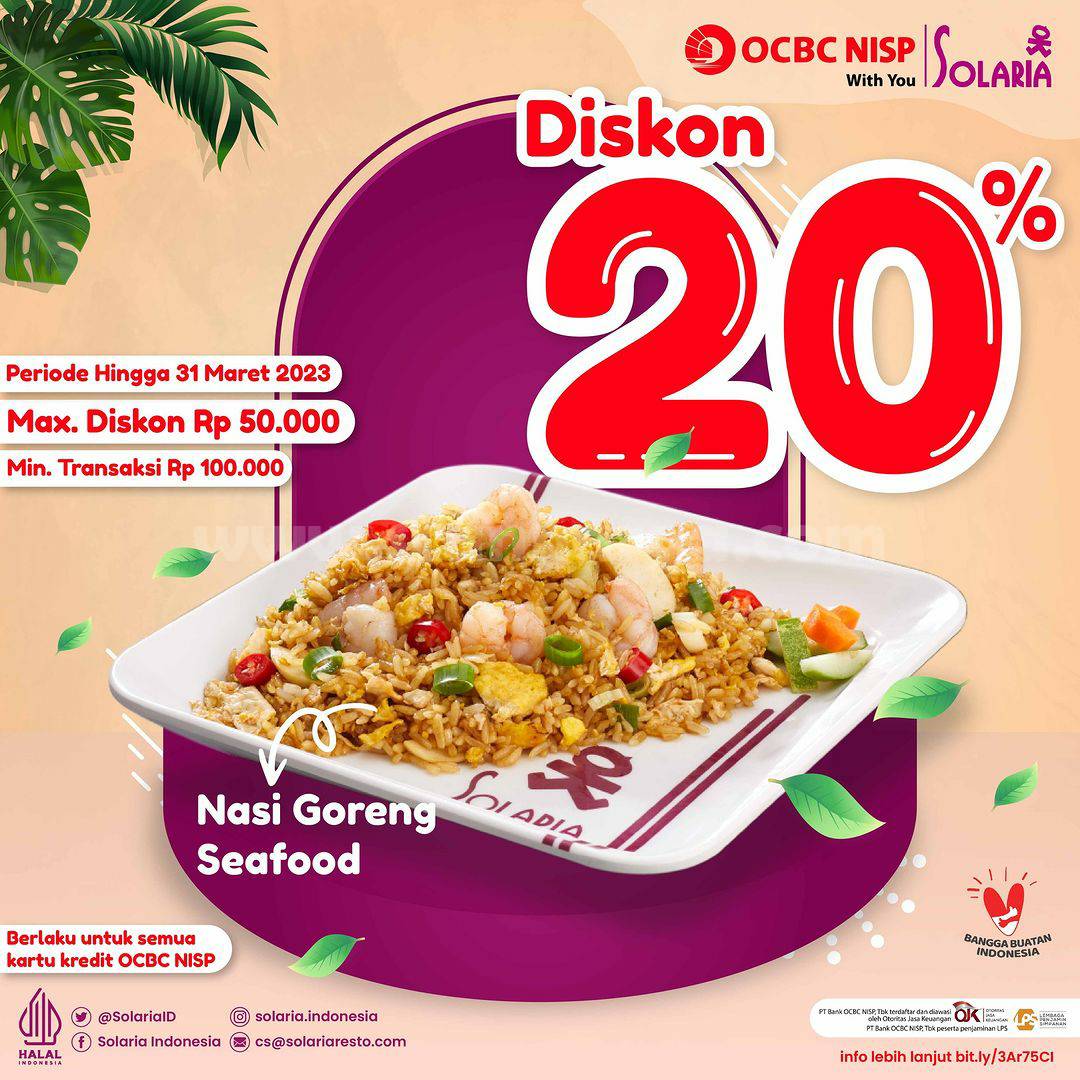 Promo SOLARIA DISKON 20% dengan Kartu Kredit OCBC NISP